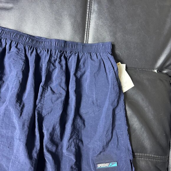 NWT Speedo Men's Swim Trunk Shorts Blue Mesh Lined Logo Drawstring Size XL - Picture 3 of 16